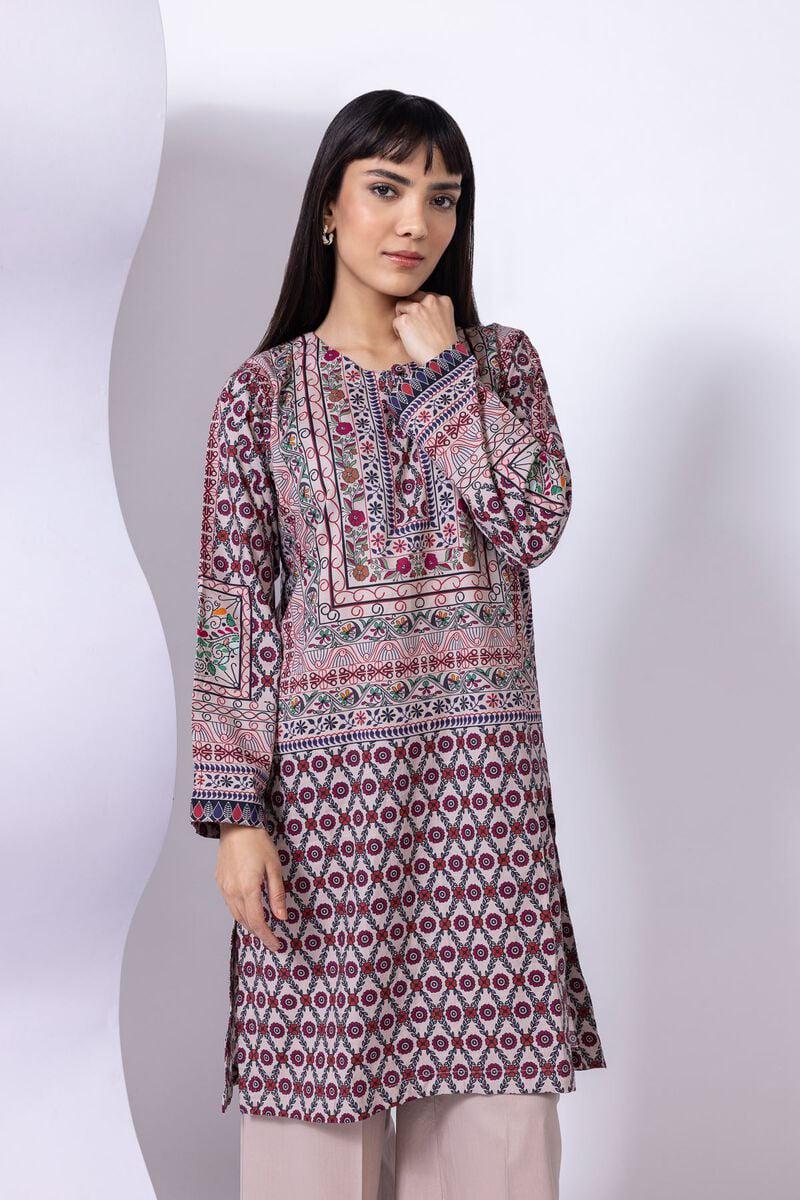 2 Piece Printed Cotton Viscose Shirt - Size(14) - Original Khaadi brand