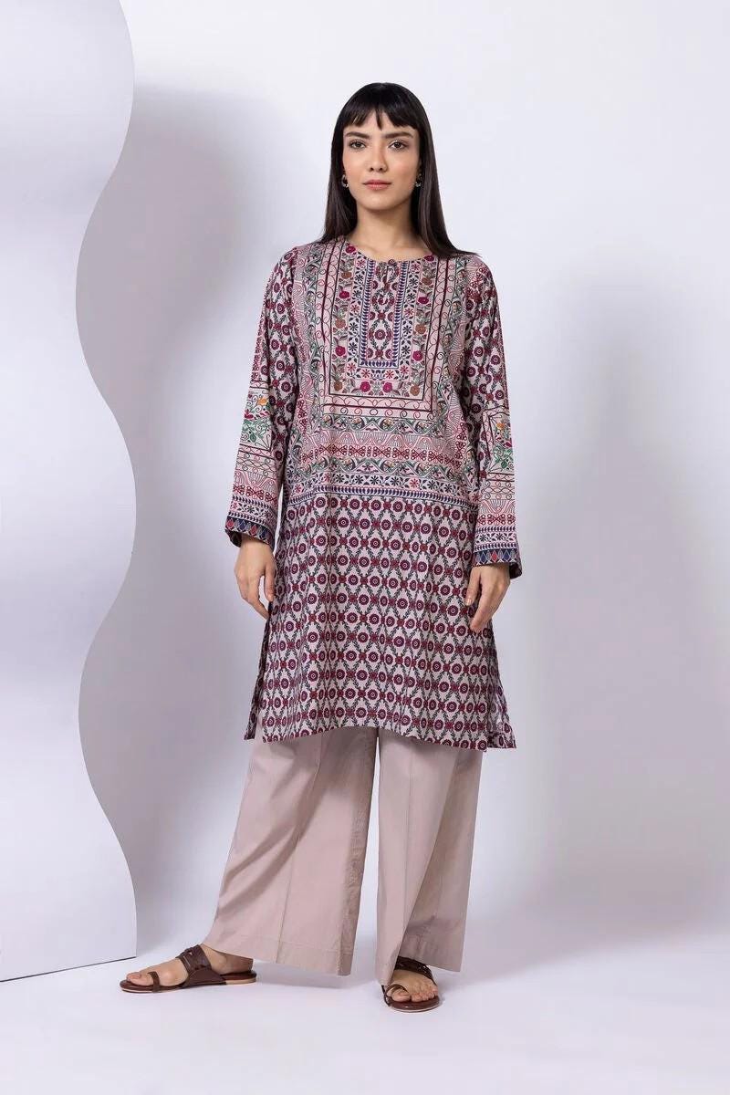 Printed Cotton Viscose Shirt - Size(14) - Original Khaadi brand