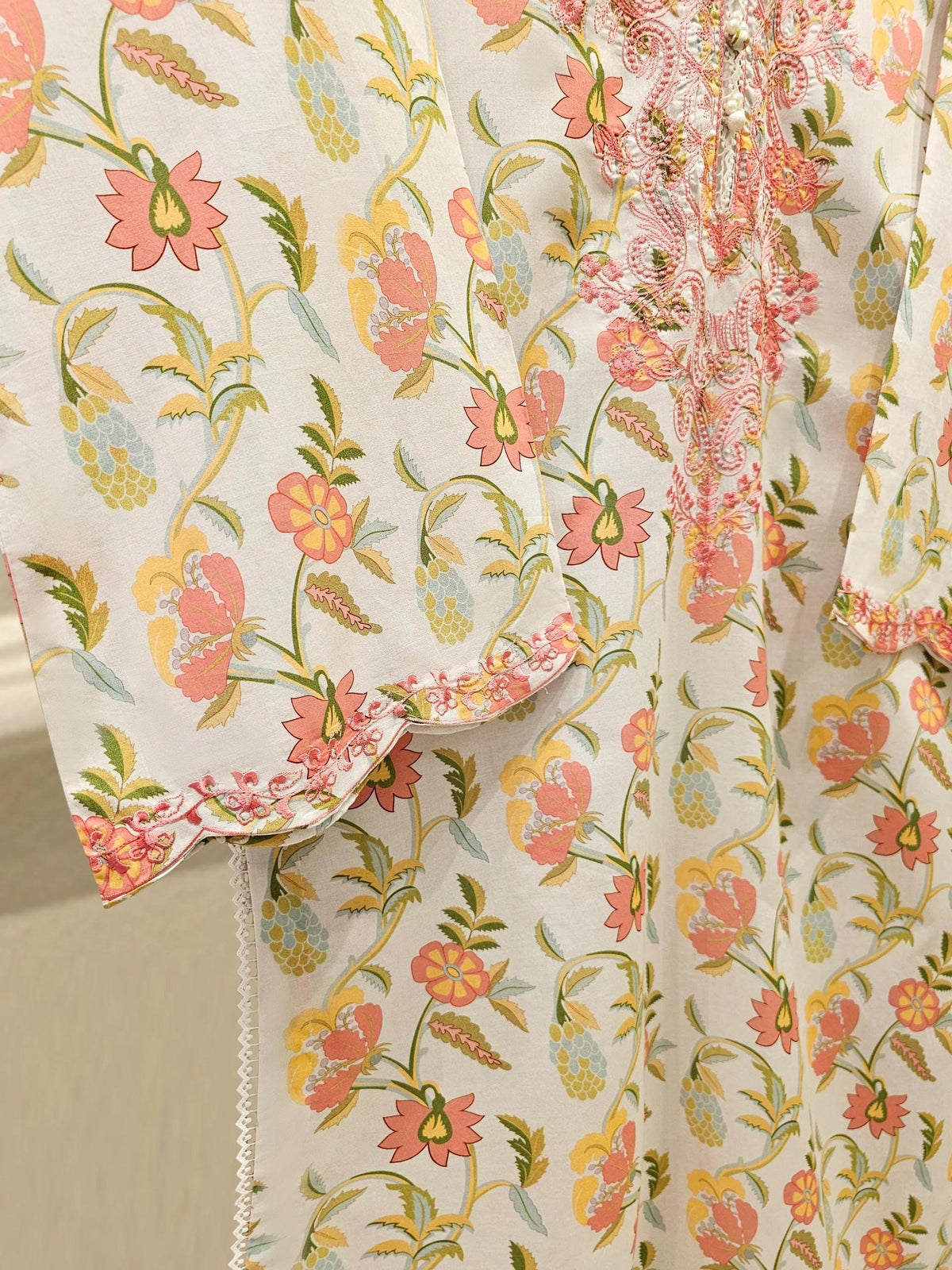 Aghanoor 2 piece - Digital Printed Embroidered Lawn Suit - (Size- Large, Medium, Small)