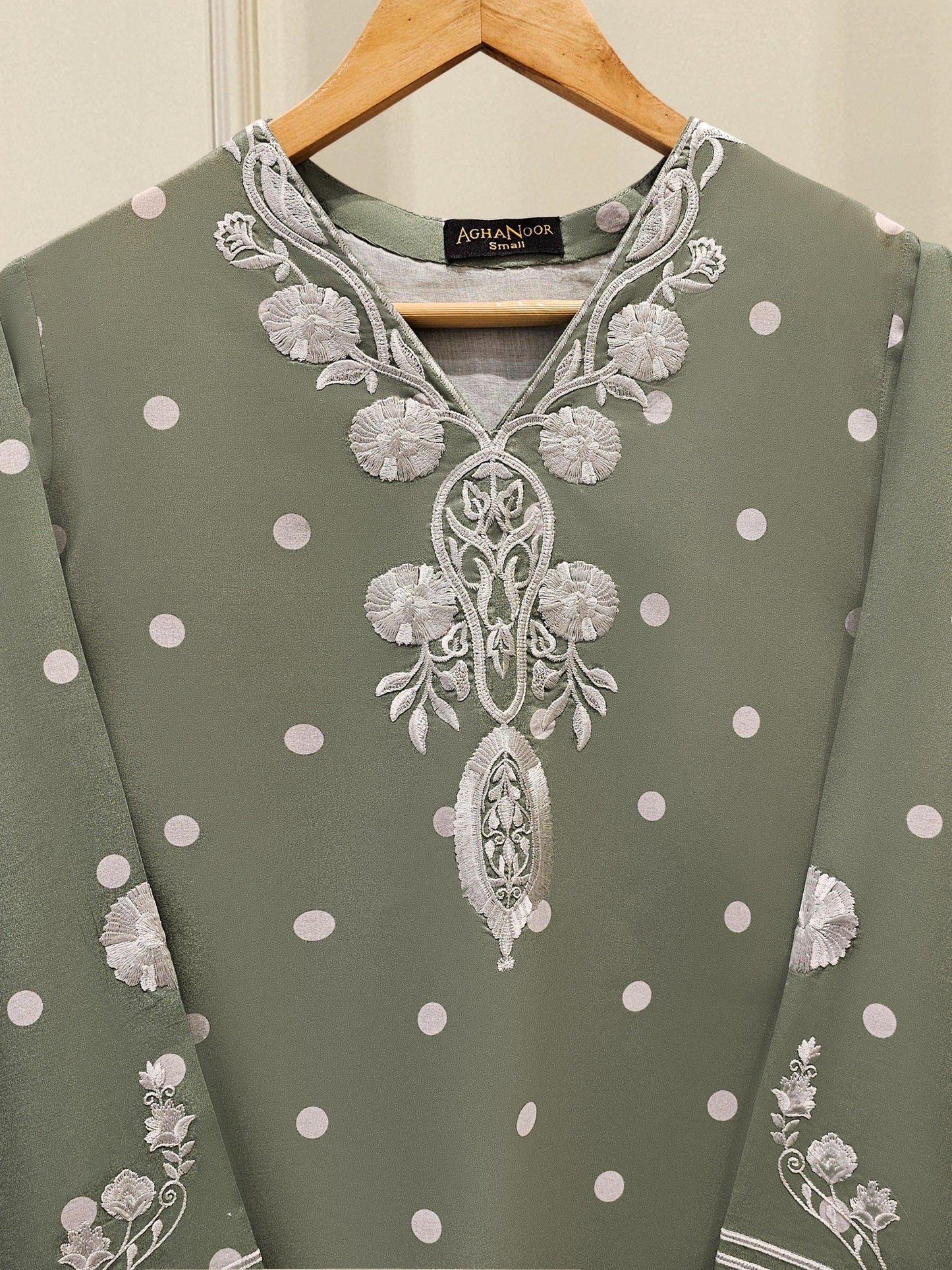 Aghanoor 2 piece - Digital Printed Embroidered Lawn Suit - (Size- Large, Medium, Small)