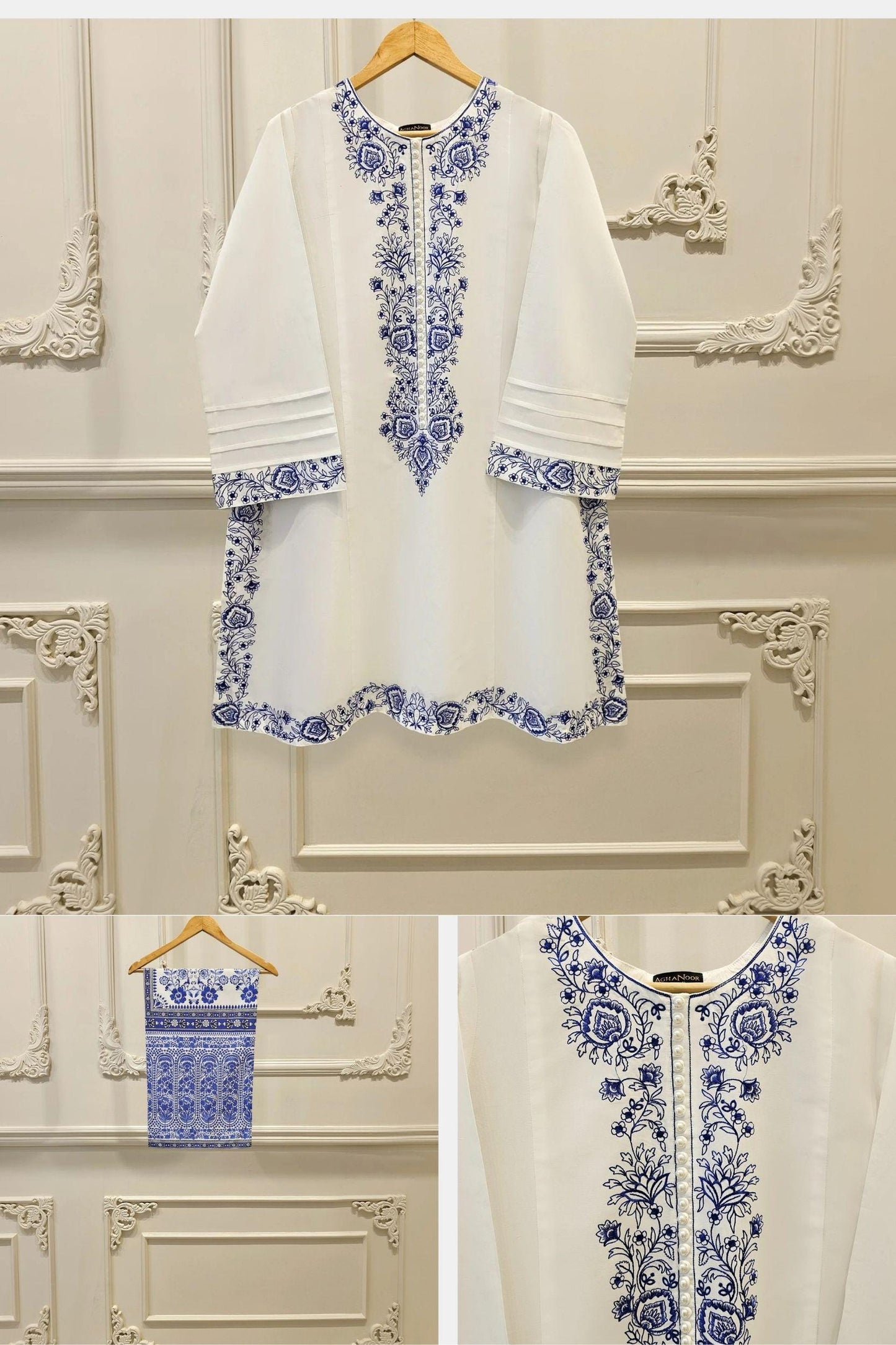Agha Noor 2 Piece Lawn Suit - Kurta Pants