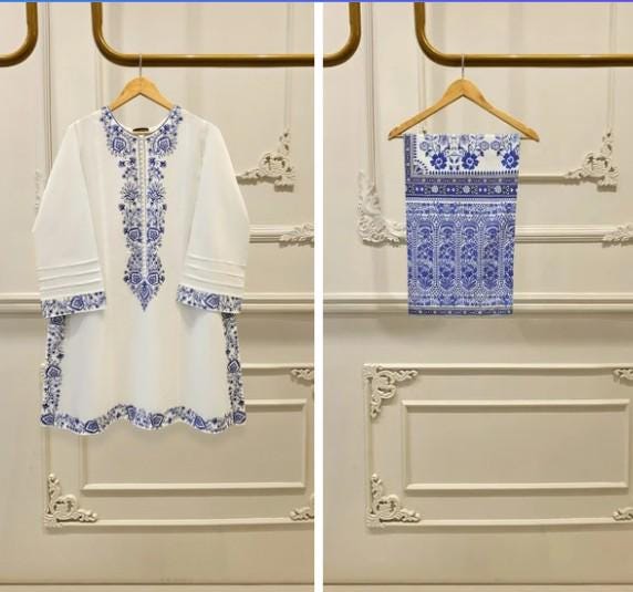 Agha Noor 2 Piece Lawn Suit - Kurta Pants