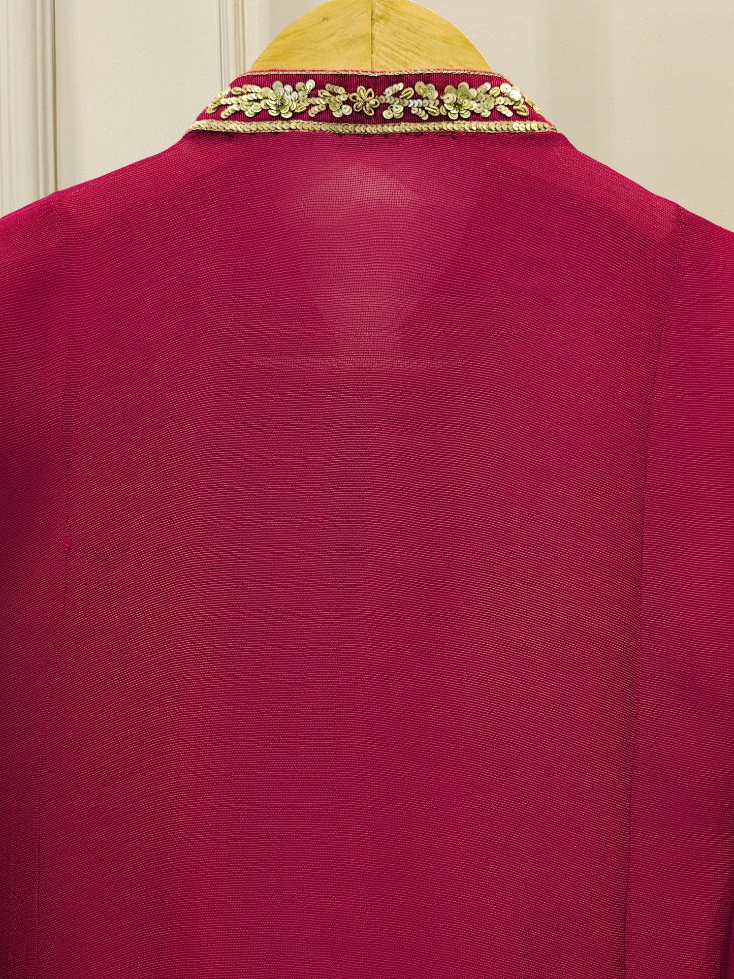 Aghanoor 3 piece - (Size- Medium, Large) -Cotton Net Embroidered Suit - Magenta