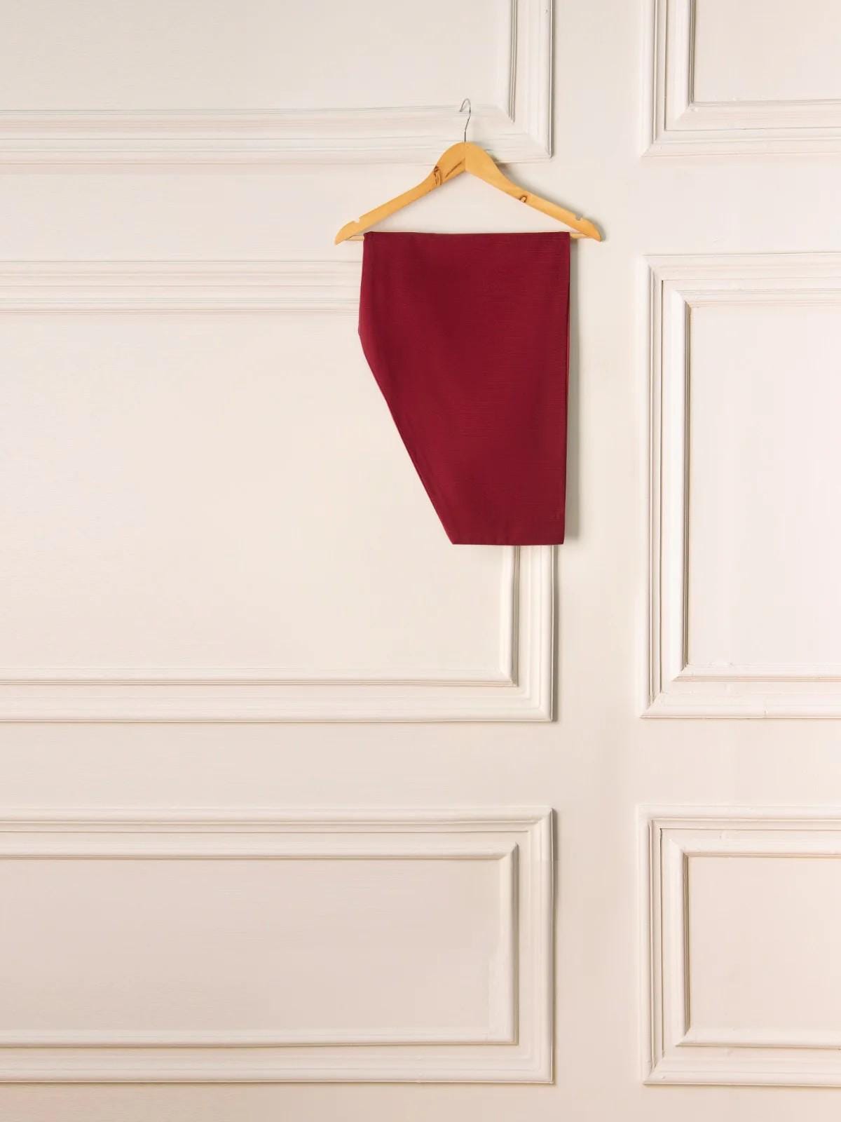 Aghanoor 2 piece - Embroidered Khaddar Suit (Size Medium, Large) - Maroon