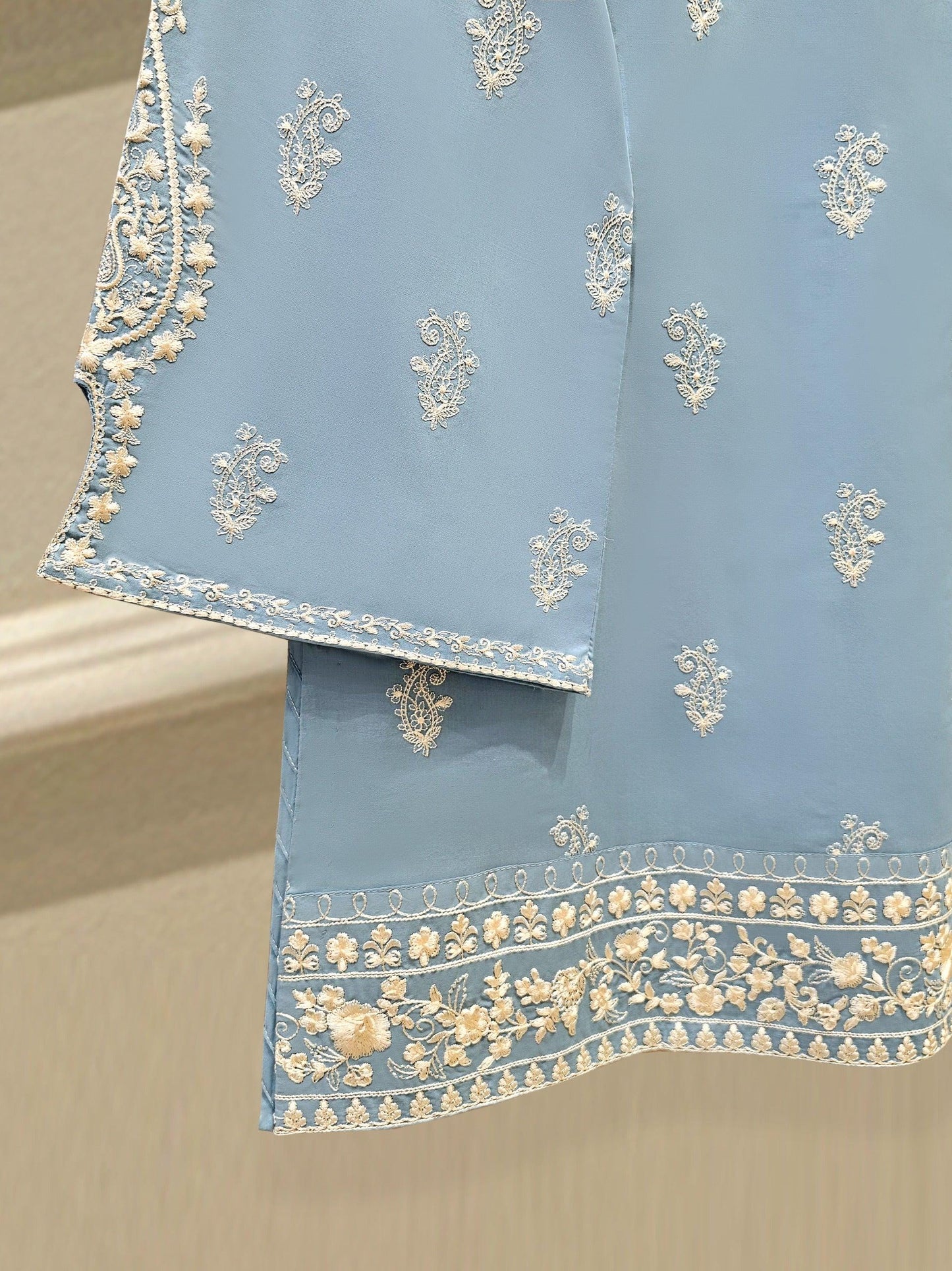 Aghanoor 2 piece - Digital Printed Embroidered Lawn Suit - (Size- Large, Medium) - Ferozi