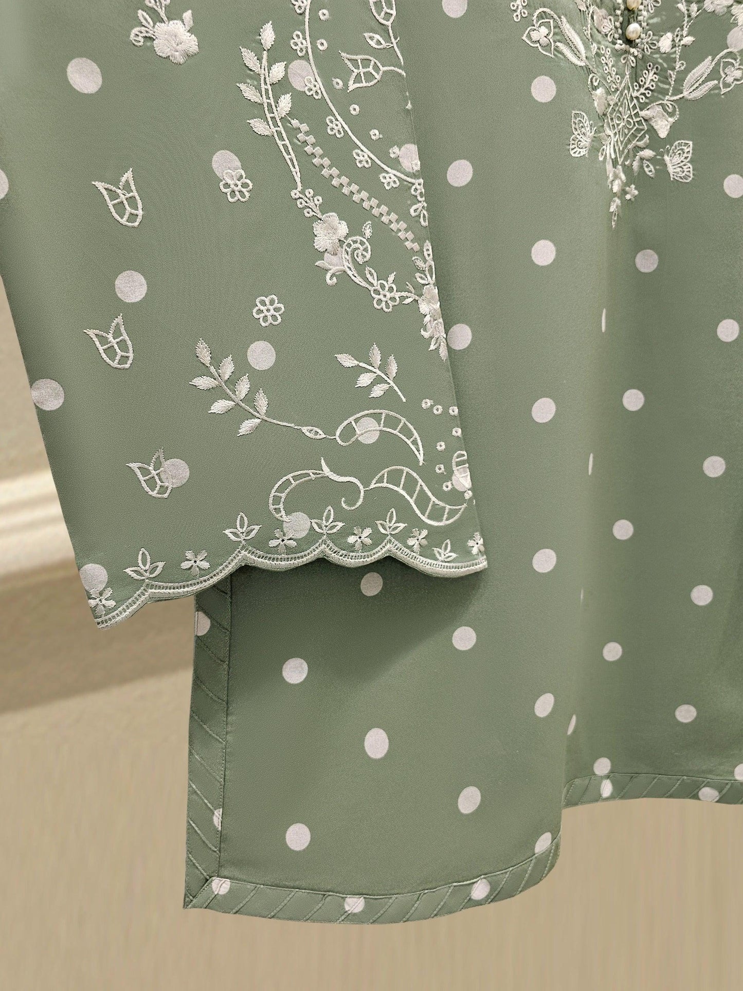Aghanoor 2 piece - Pure Embroidered Lawn Suit - Size (Large) - Sage Green