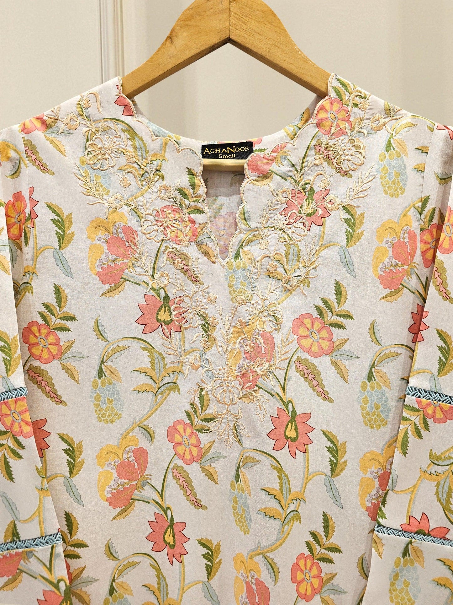Aghanoor 2 piece - Digital Printed Embroidered Summer Lawn Suit - (Size- Large, Medium, Small)