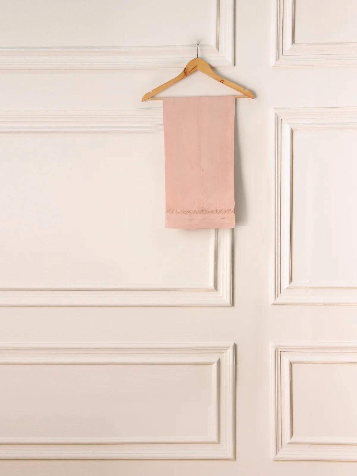 Aghanoor  Pure Silk Embroidered Suit - Peach - 2 Piece