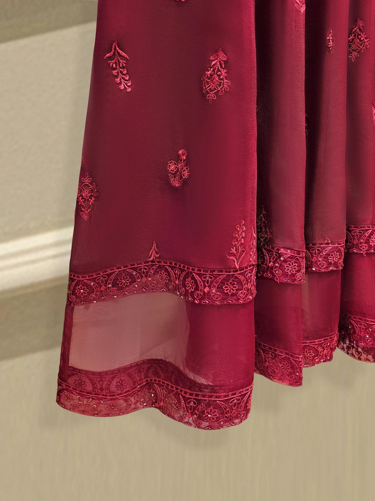 Agha Noor 3 Piece - Embroidered Cotton Net Suit