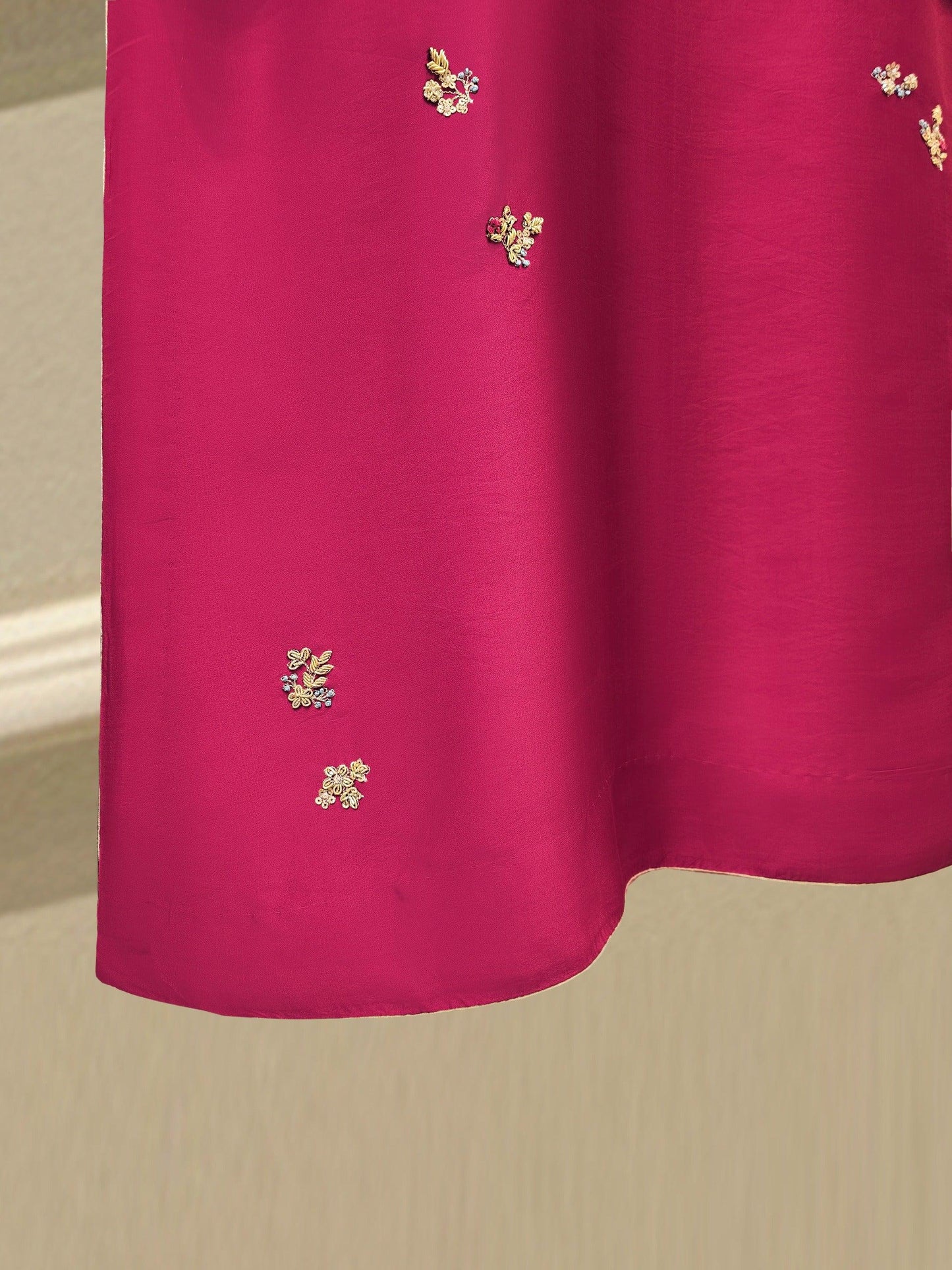 Agha Noor 2 piece - Pure Embroidered Sheesha Silk Suit - Maroon