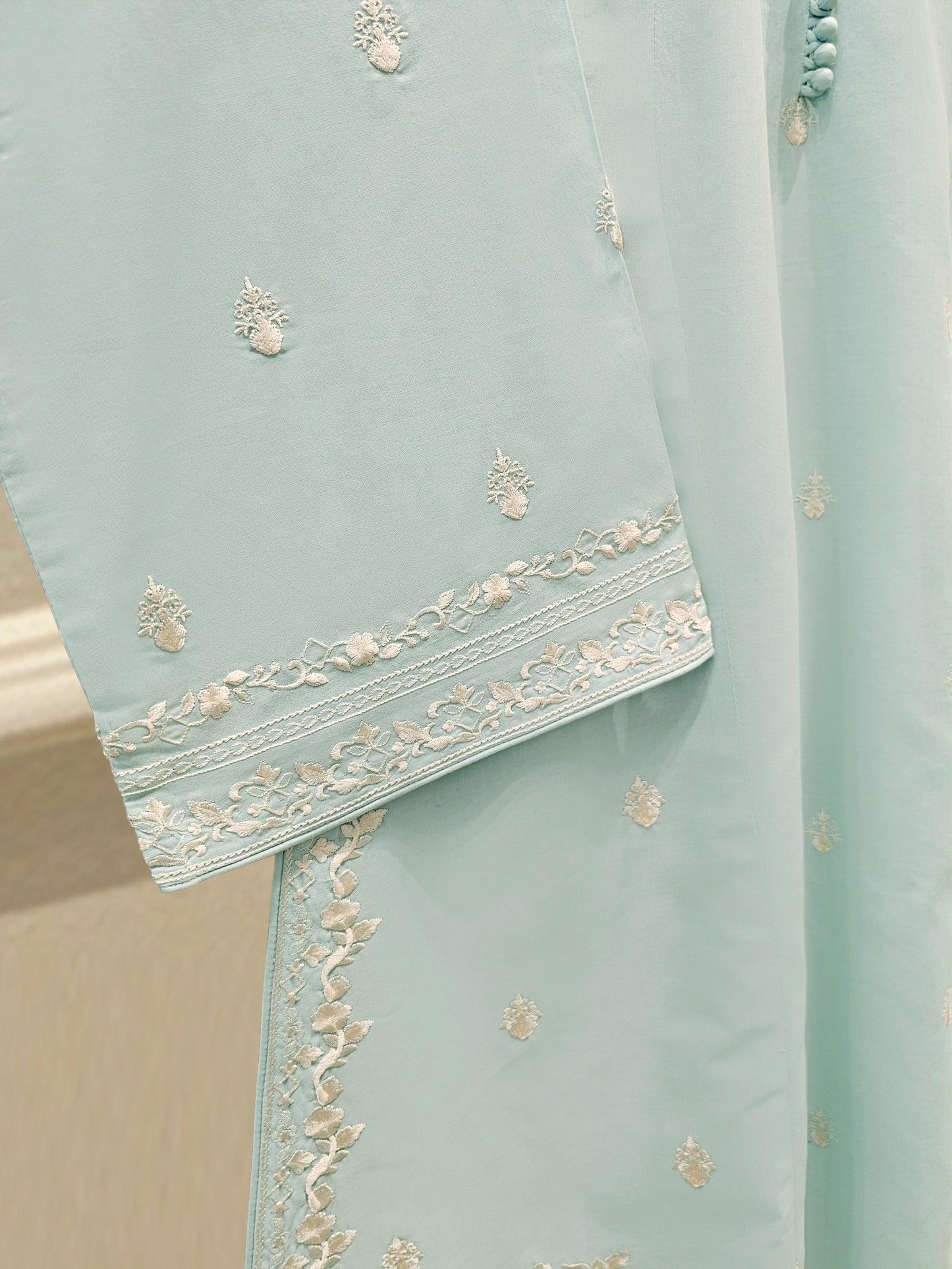 Aghanoor 2 piece - Embroidered Lawn Suit - Ferozi