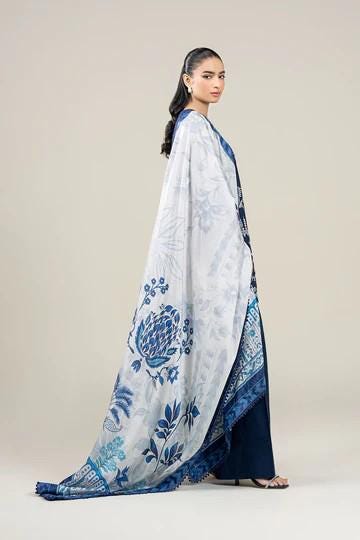 Maria.B - 3 Pc Farshi Shalwar Embroidered Crosshatch Lawn Suit