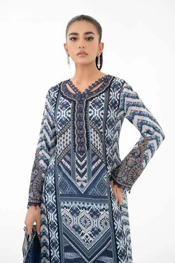 Maria.B - 3 Piece Printed Lawn Suit  (Size - Medium) - Chiffon Dupatta