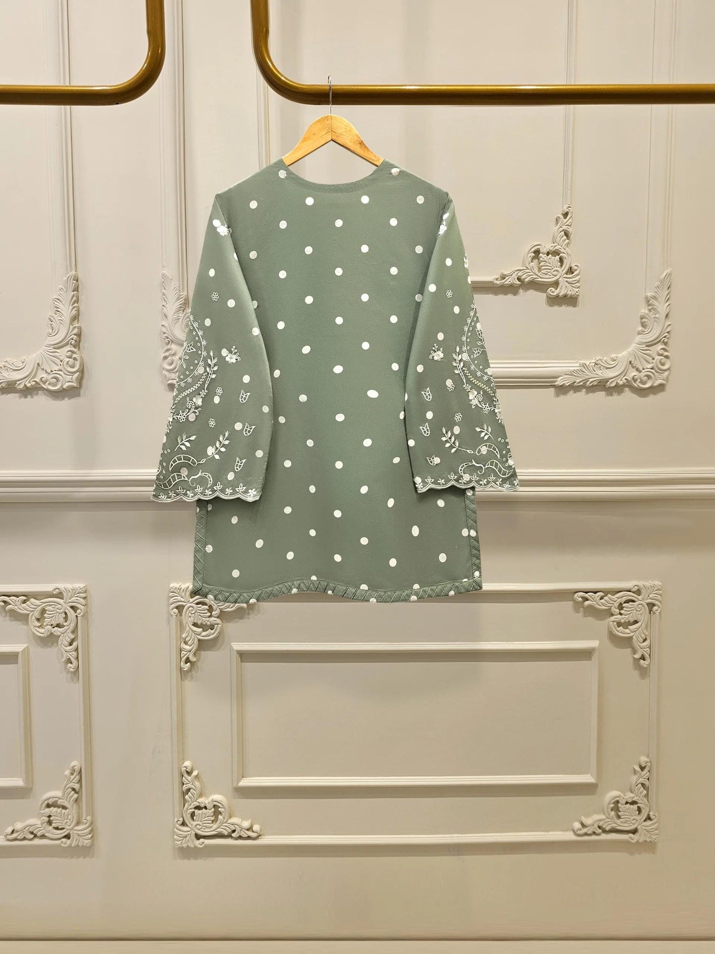 Aghanoor 2 piece - Pure Embroidered Lawn Suit - Size (Large) - Sage Green