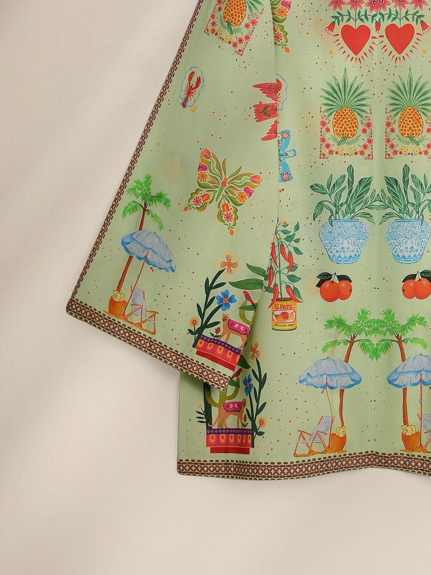Aghanoor 2 piece - Embroidered Printed Lawn Summer Suit - Lime Green