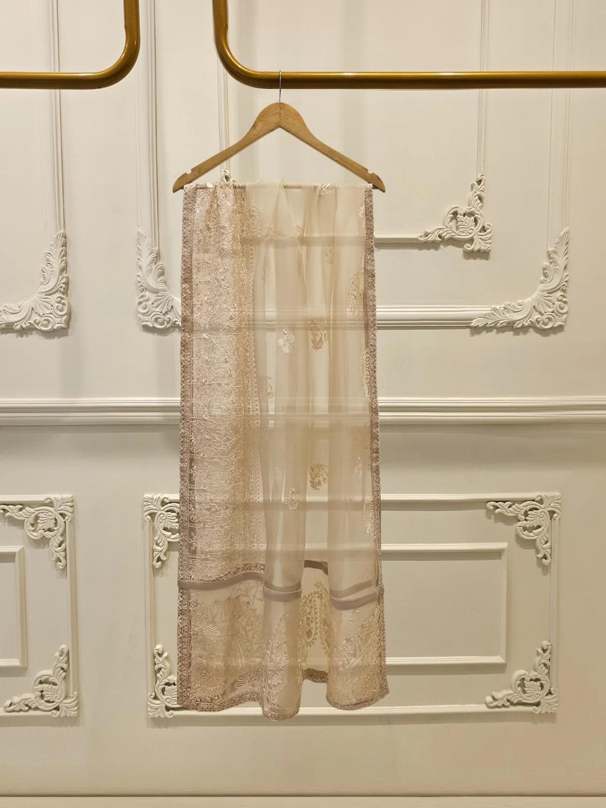 Agha Noor 3 Piece - Embroidered Cotton Net Suit