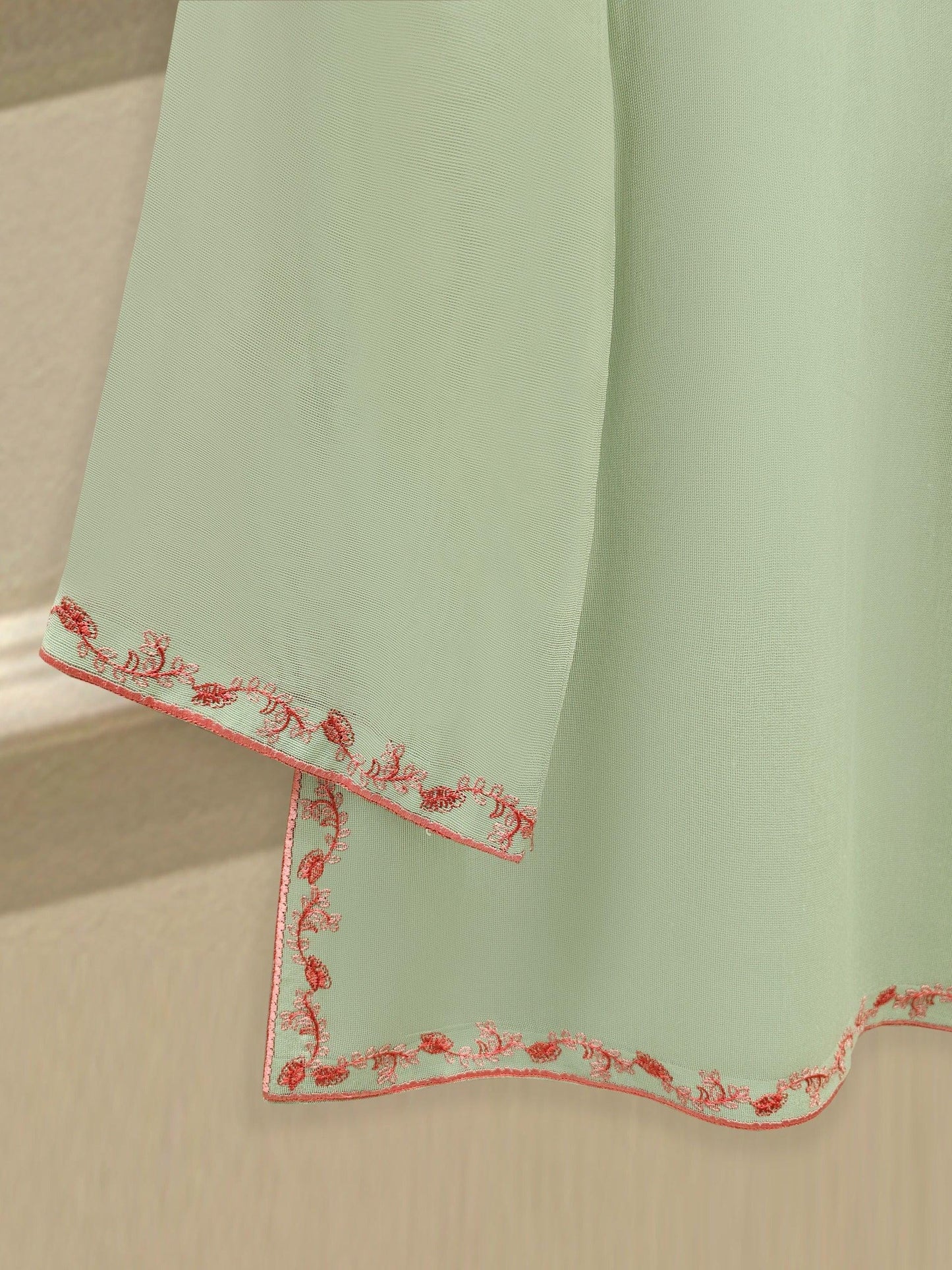 Aghanoor 2 Piece Pure Cotton Net Embroidered Suit - Pista Green