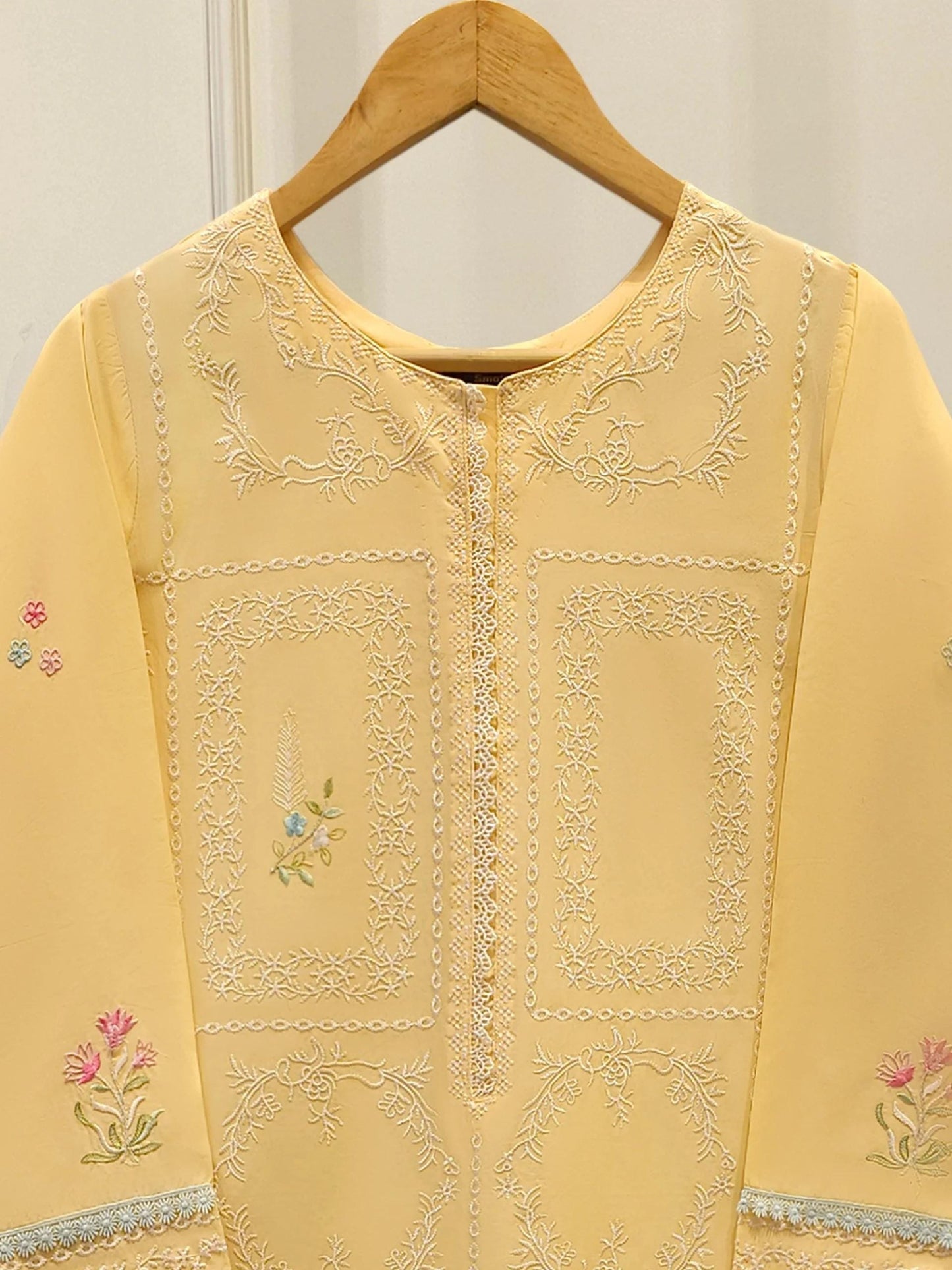 Aghanoor 2 piece - Embroidered Lawn Suit- Yellow