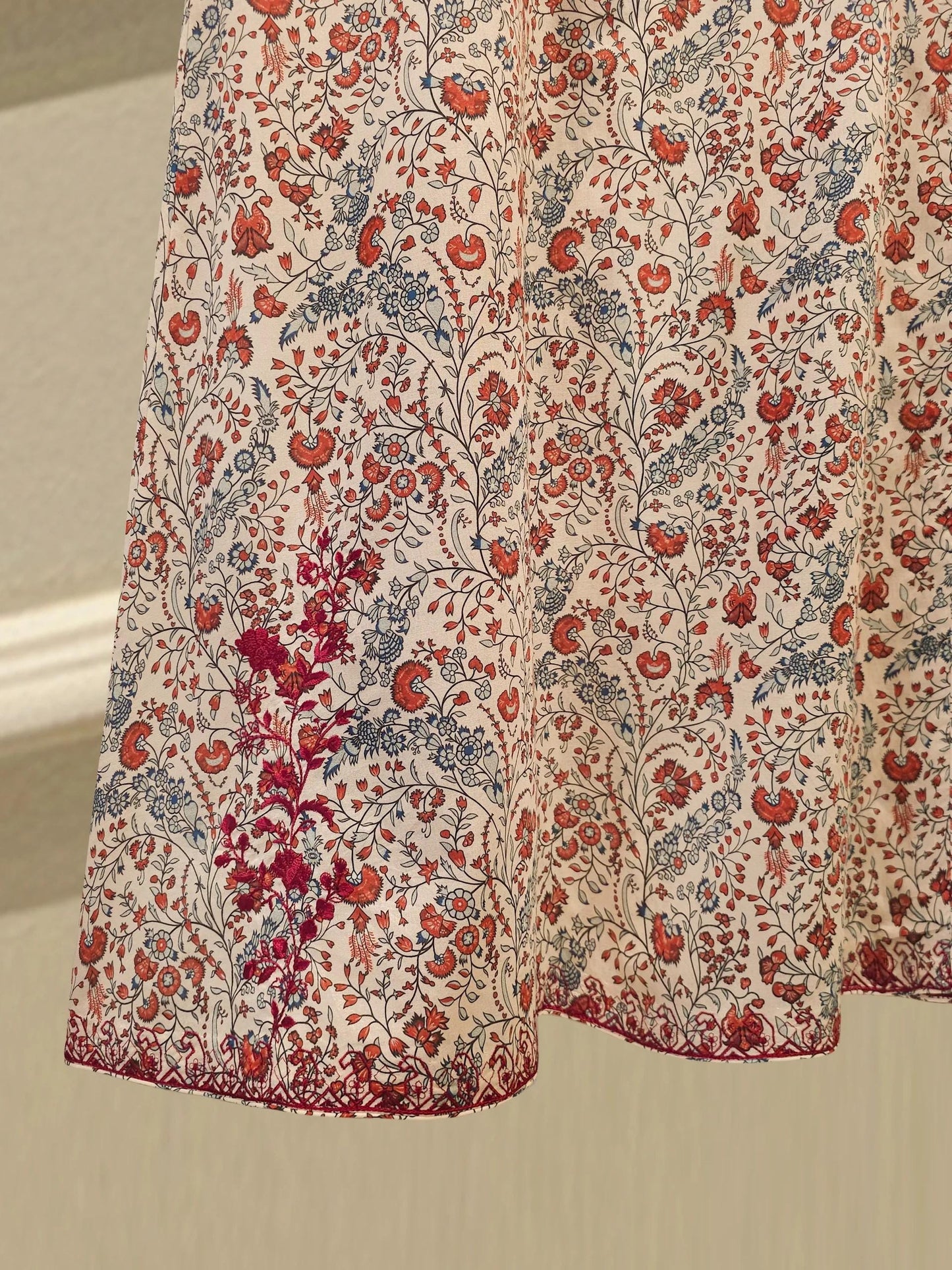 Aghanoor 2 piece - (Size- XL ) Angrakha Printed Lawn Suit - Maroon