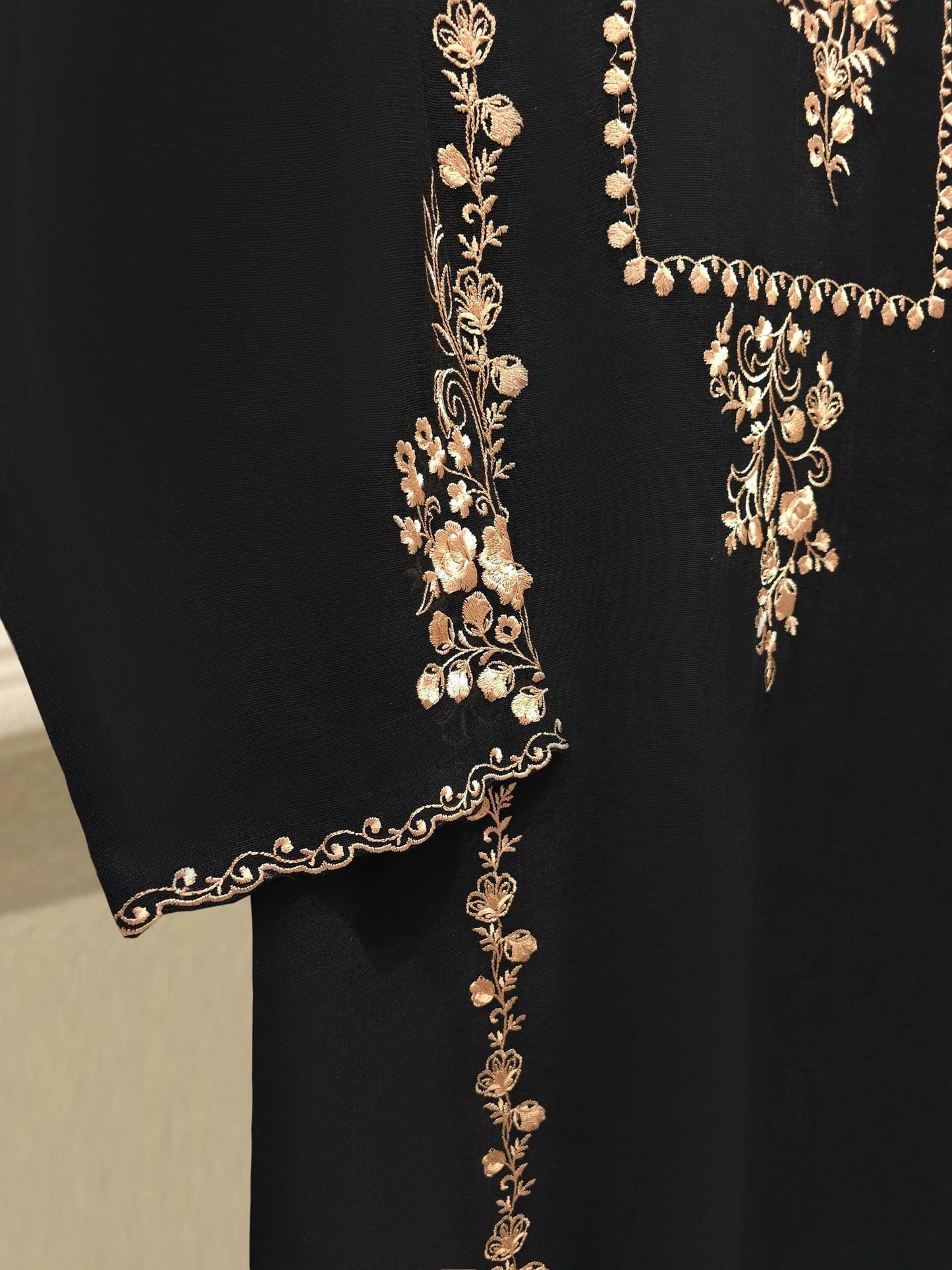 Aghanoor 2 Piece Cotton Net Embroidered Suit Size (Large, Medium) - Black