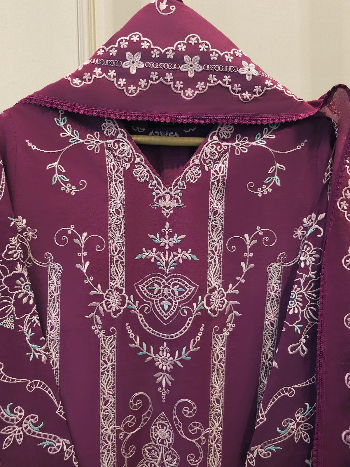 Agha Noor Embroidered Lawn Suit  - Purple - 2 Piece