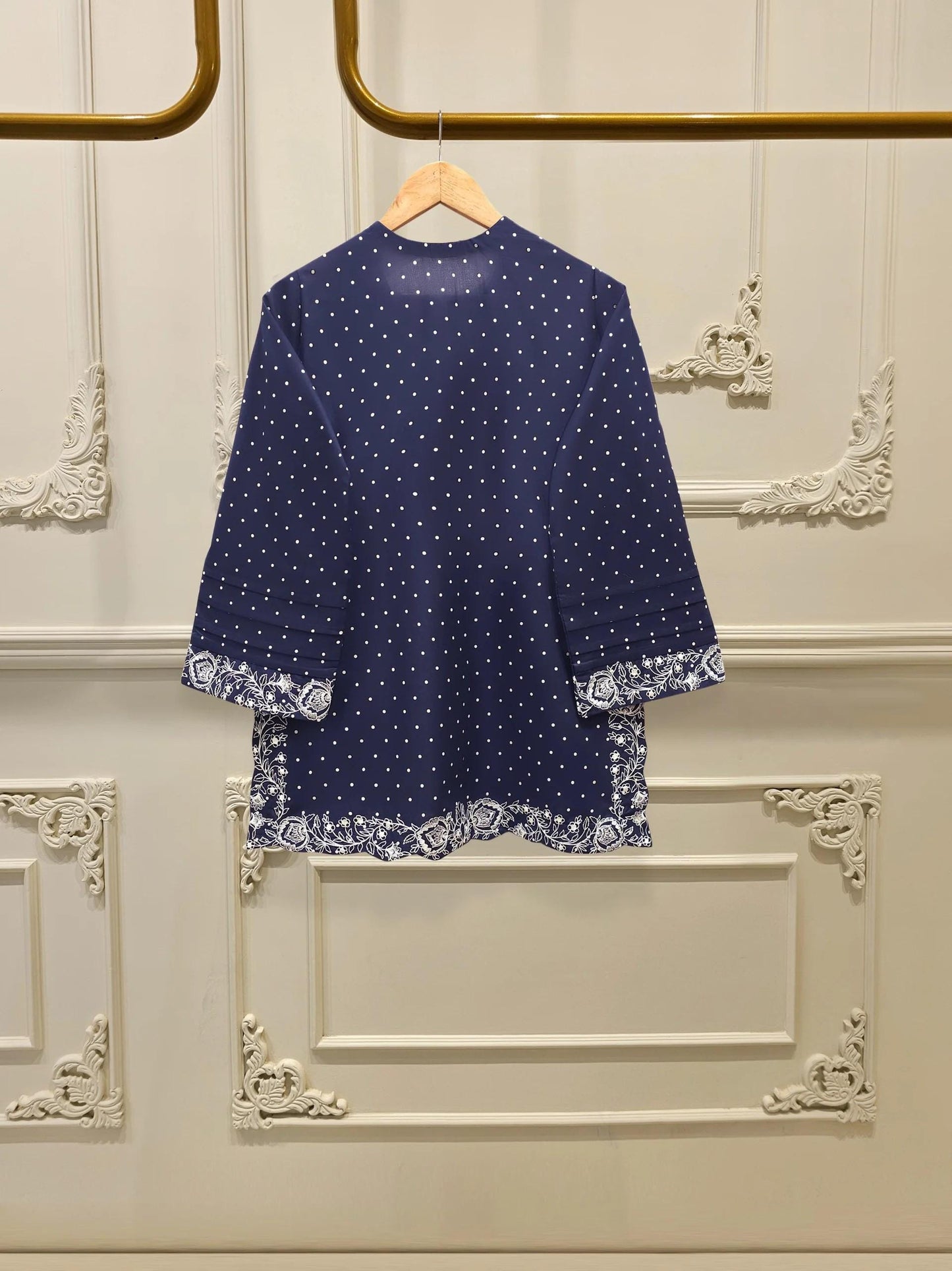 Aghanoor 2 piece - (Size-Large)  Embroidered Lawn Suit -Navy Blue