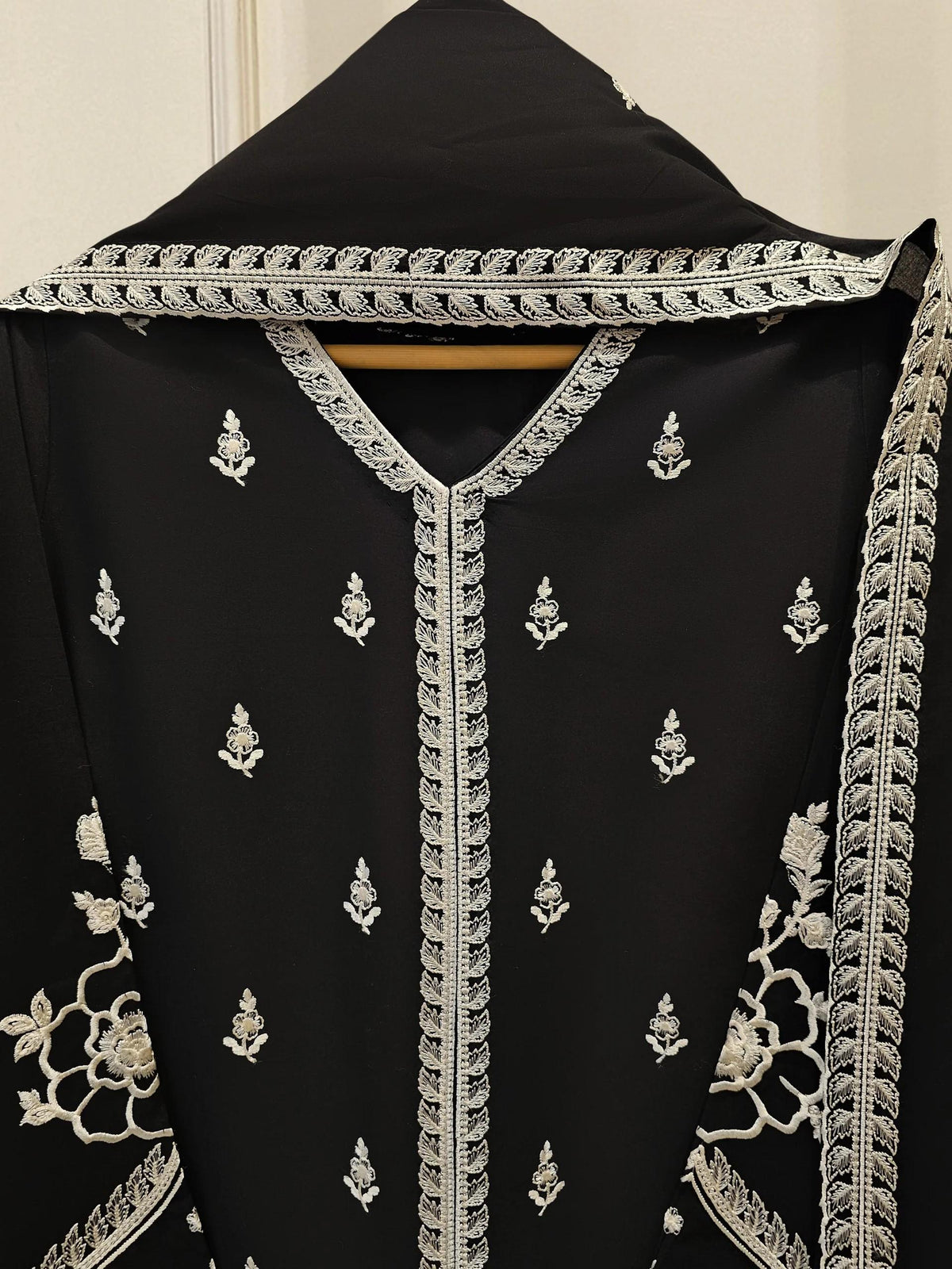 Agha Noor Embroidered Lawn Suit - Black