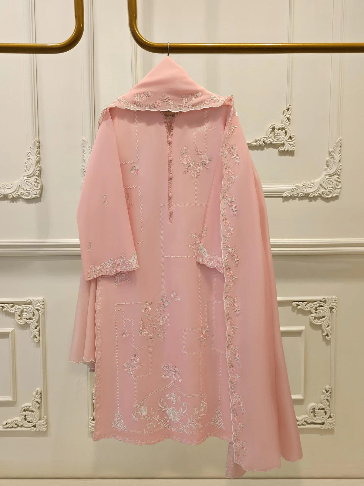 Aghanoor 2 piece - Embroidered Lawn Suit - Shirt and Dupatta