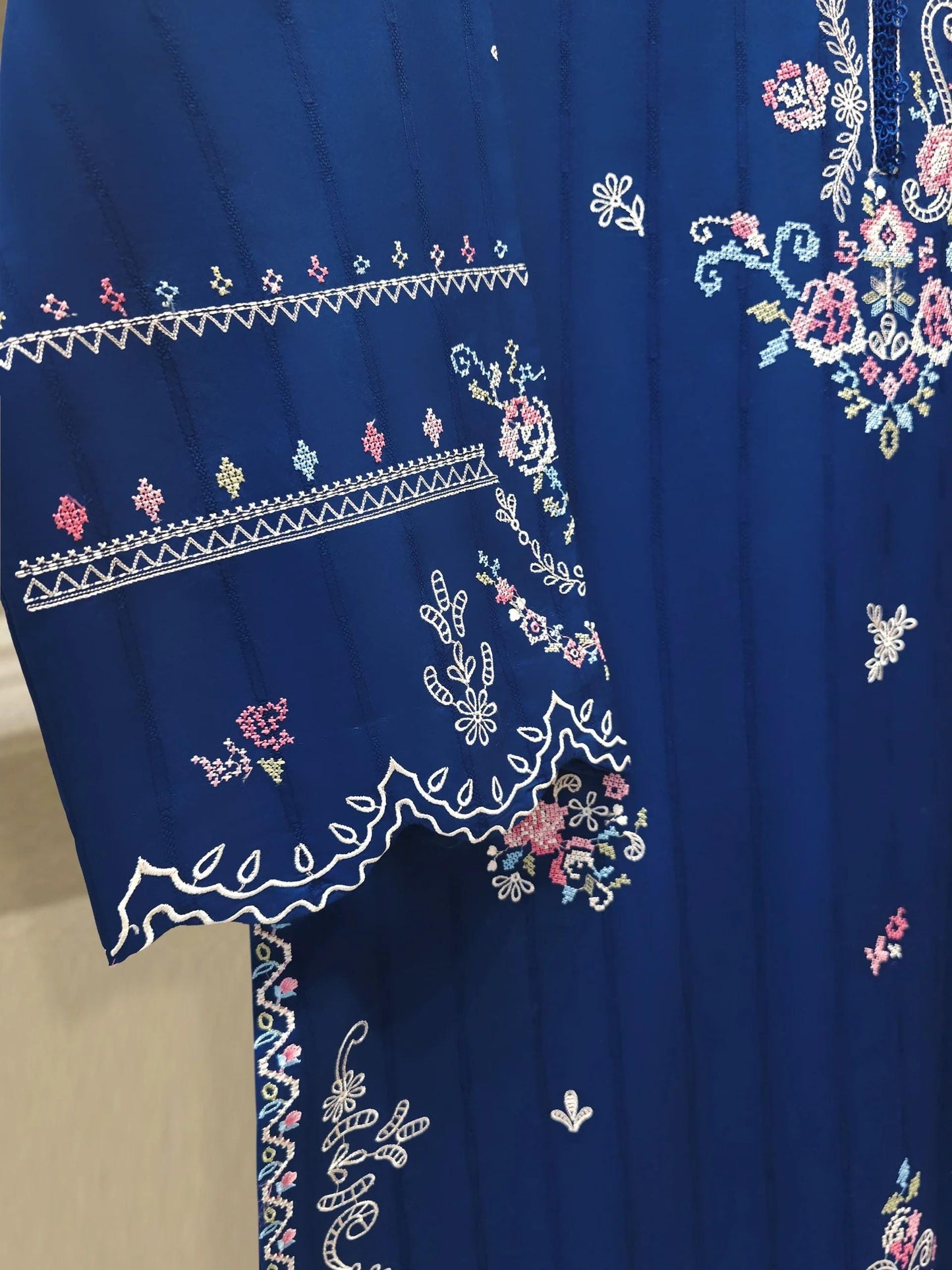 Agha Noor 2 piece - Embroidered Jacquard Suit - Navy Blue