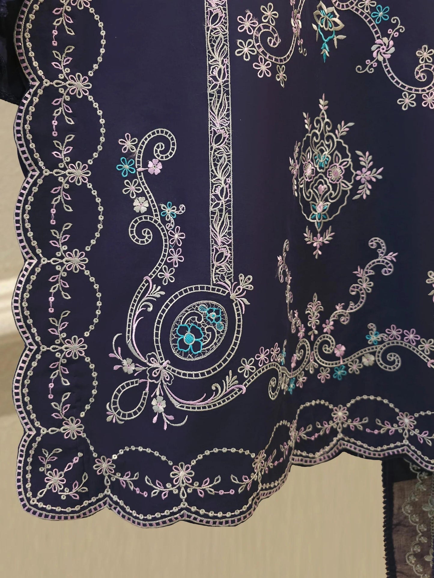 Aghanoor 2 Piece Embroidered Lawn Suit - Kora Cotton Dupatta