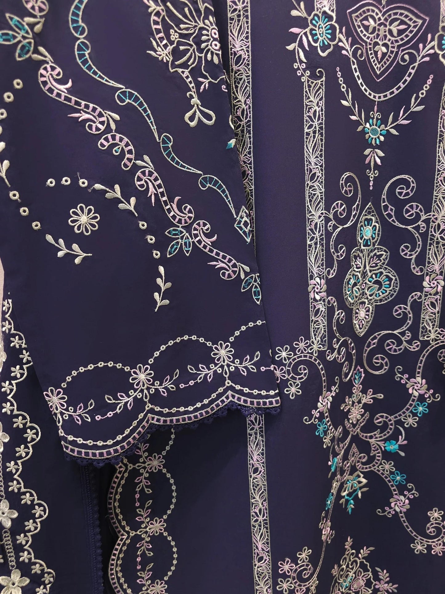 Aghanoor 2 Piece Embroidered Lawn Suit - Kora Cotton Dupatta