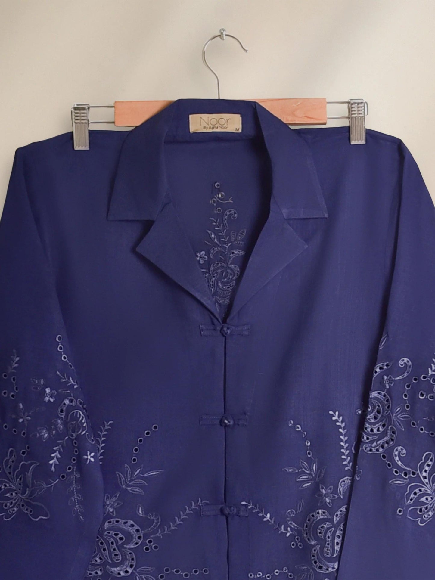 Aghanoor 2 piece - Embroidered Printed Lawn Summer Suit - (Size- Medium) - Blue