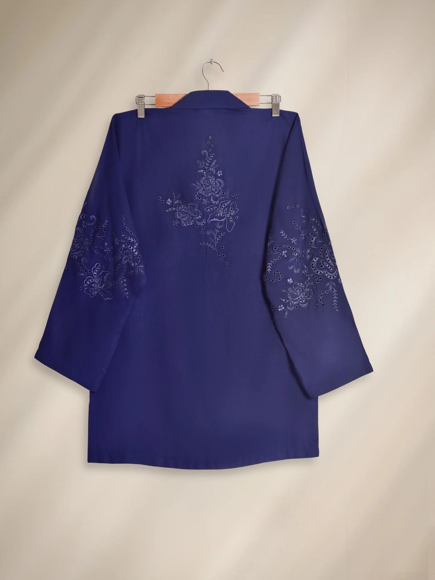 Aghanoor 2 piece - Embroidered Printed Lawn Summer Suit - (Size- Medium) - Blue