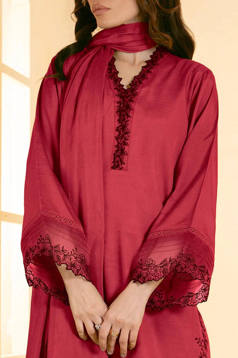 3 piece - Designer Brand Farshi Embroidered Shalwar Suit -  Top, Bottom & Dupatta