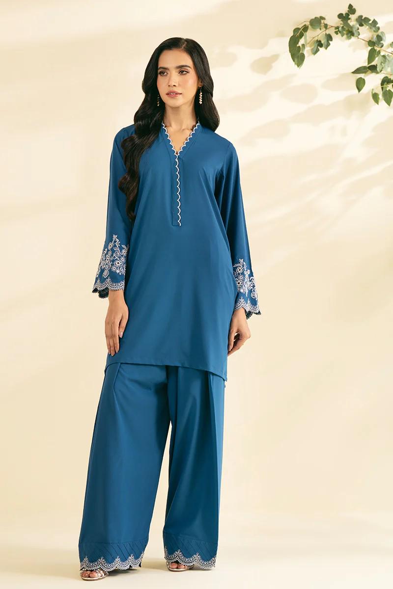 3 piece - Designer Brand Farshi Embroidered Shalwar Suit -  Top, Bottom & Dupatta