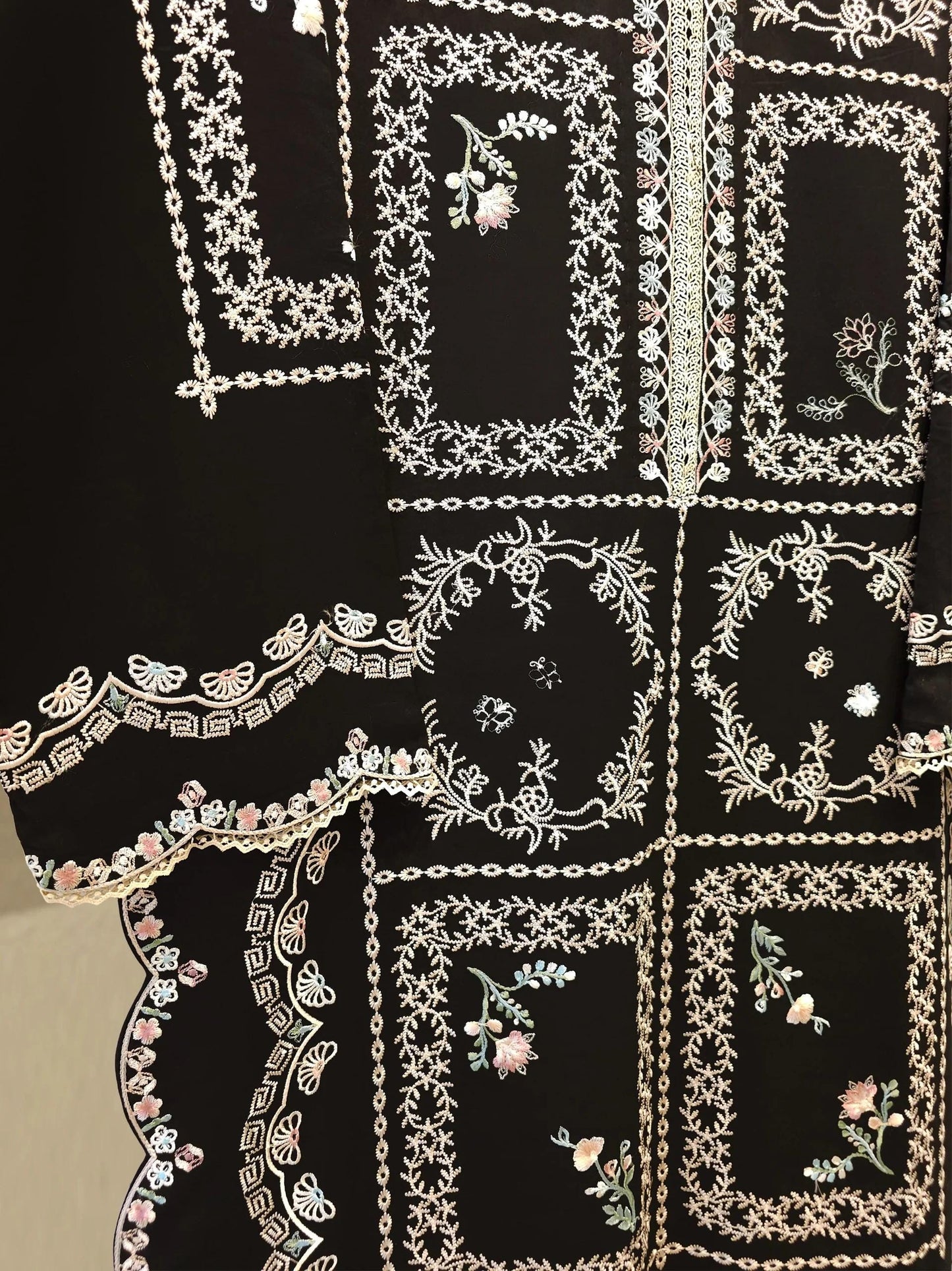 Aghanoor 2 piece - Pure Embroidered Cambric Suit - India Pakistan Bangladesh Kameez Shalwar