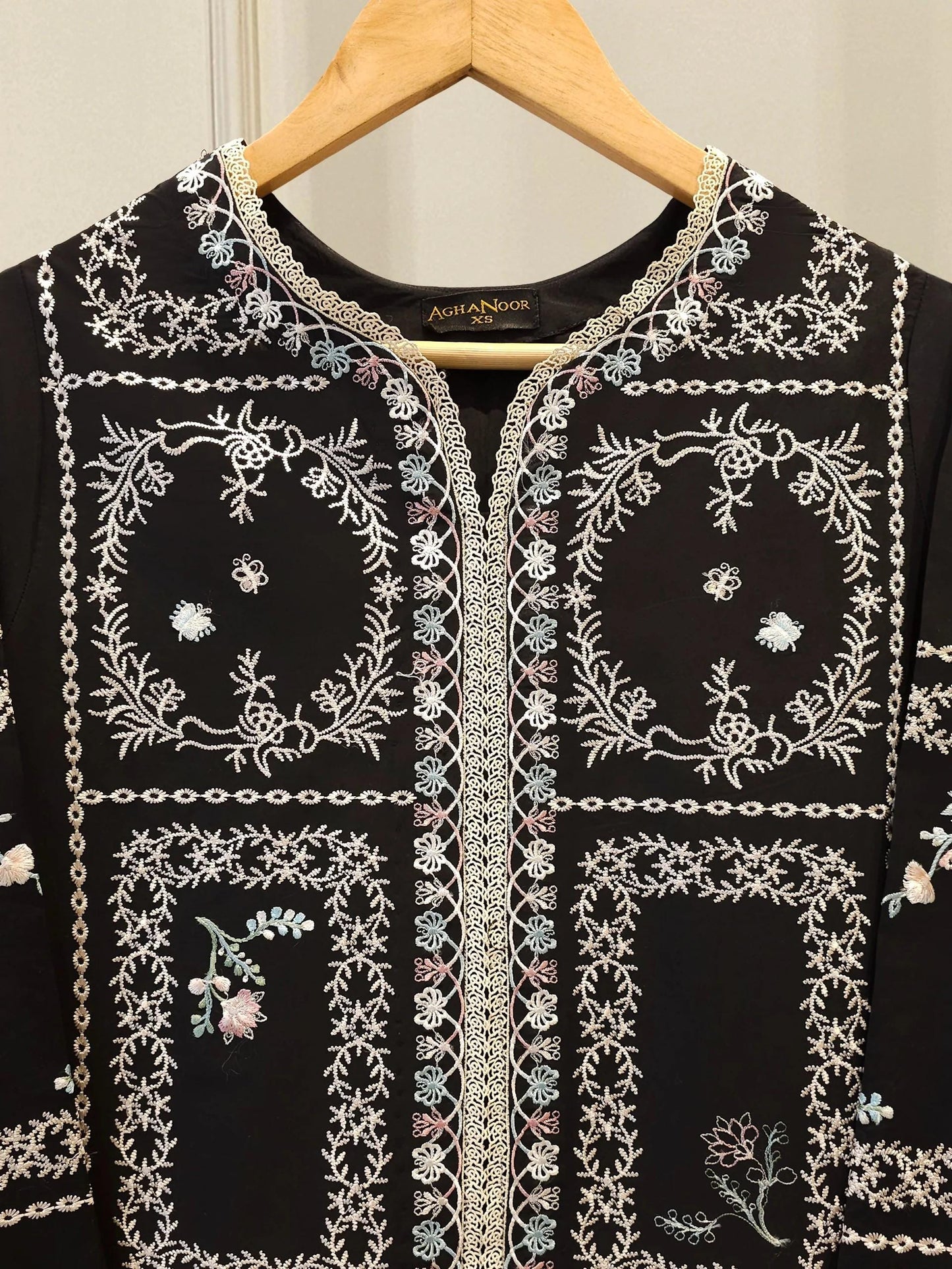 Aghanoor 2 piece - Pure Embroidered Cambric Suit - India Pakistan Bangladesh Kameez Shalwar