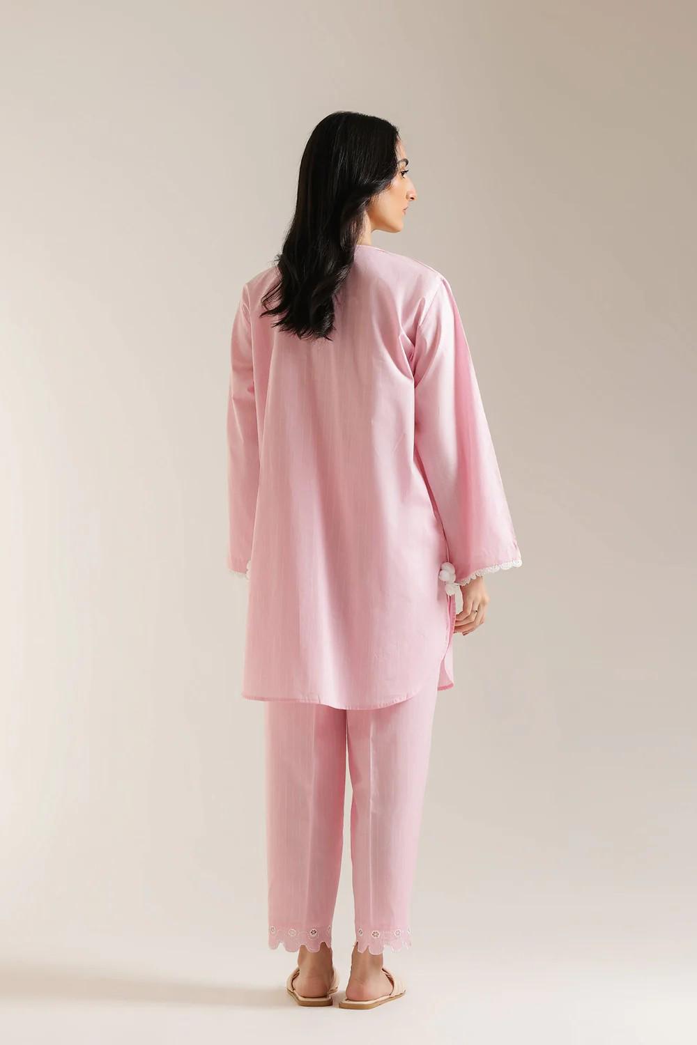 Ethnc 2 piece - Designer Brand Pure Embroidered Lawn Suit - Pink