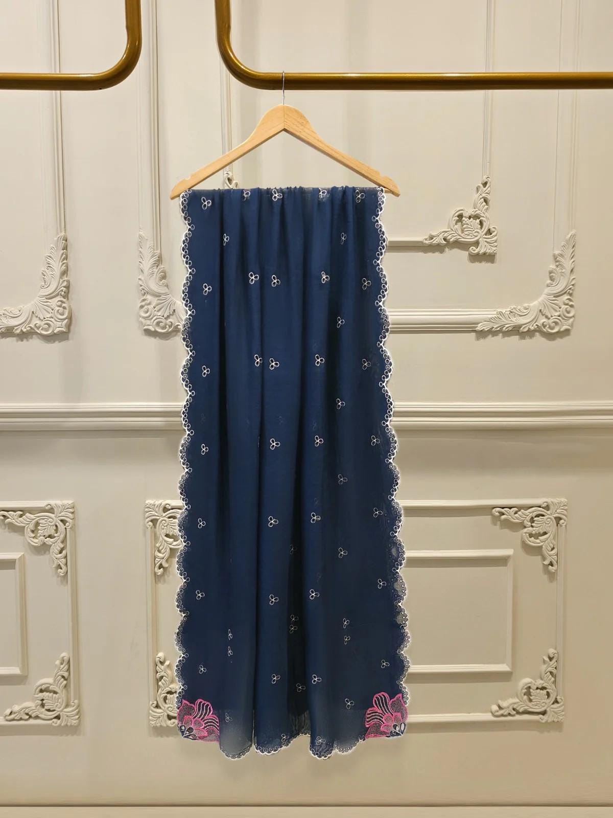Agha Noor 3 Piece Pure Cotton Net Embroidered Suit - Silk Pants