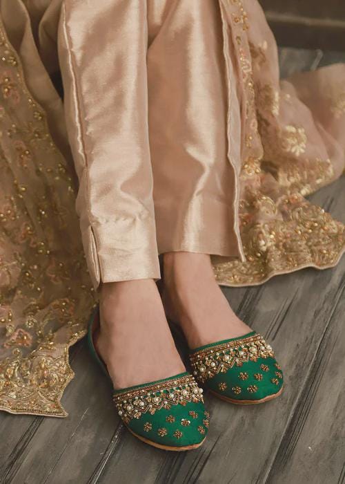 Womens Ethnic Footwear - Jade Green - US Size 8.5 - 9