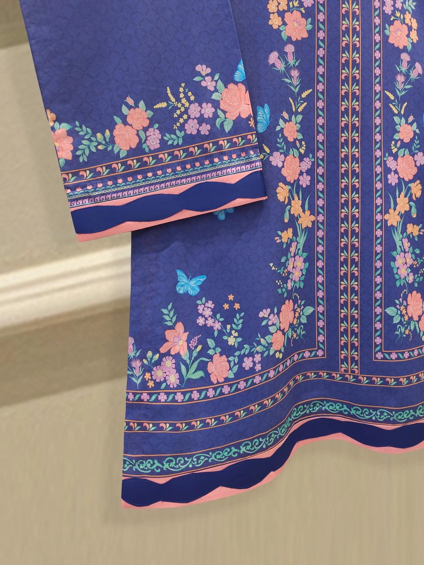 Printed Lawn Co-ord Set - Aghanoor - Blue (Size Medium, Large)