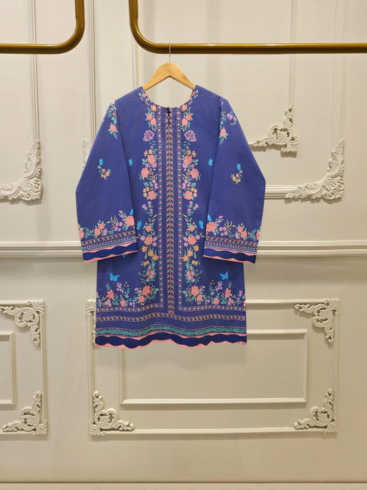 Printed Lawn Co-ord Set - Aghanoor - Blue (Size Medium, Large)