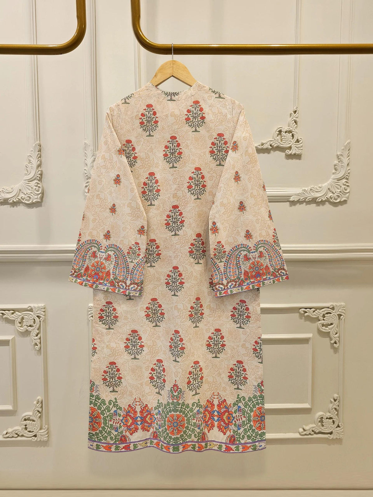 Agha Noor 3 Piece Digital Printed Embroidered Lawn Suit - Silk Dupatta