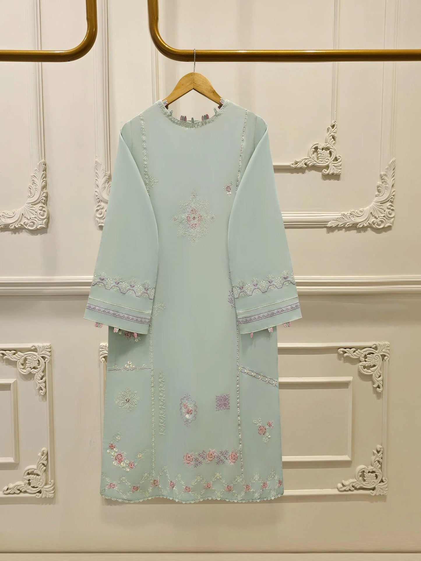 Aghanoor 2 Piece Embroidered Lawn Suit - Shirt and Kora Cotton Dupatta