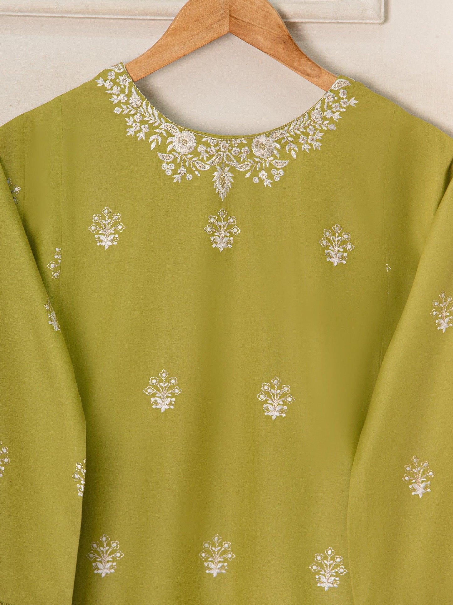 Agha Noor 2 piece - Pure Embroidered Lawn Suit - Dhani Green