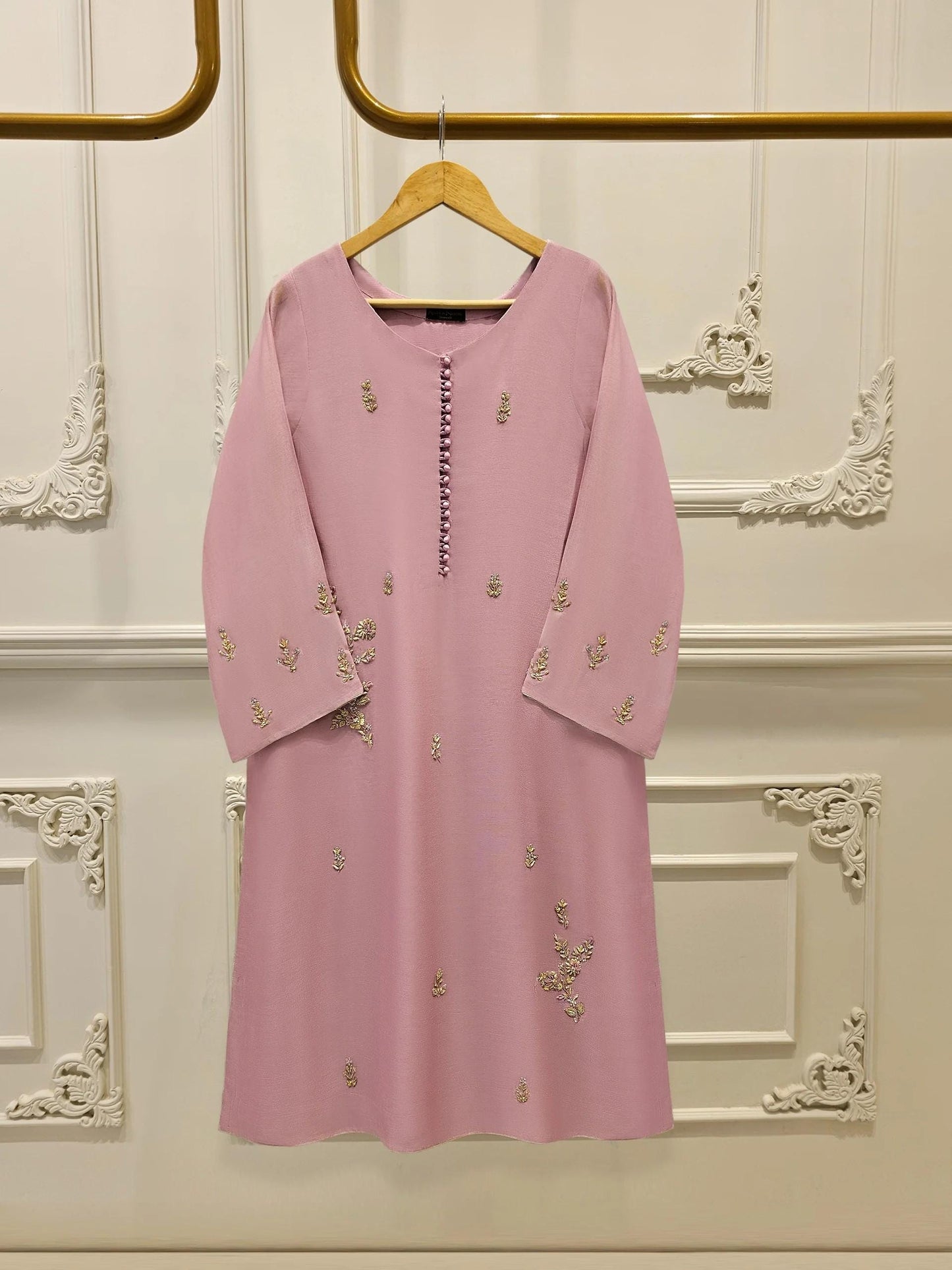 Agha Noor 2 Piece Pure Embroidered Cotton Net Suit - Pink