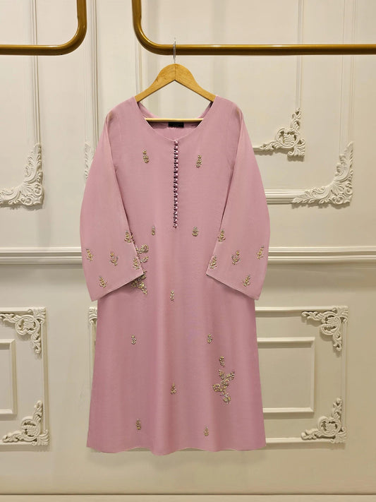 Agha Noor 2 Piece Pure Embroidered Cotton Net Suit - Pink