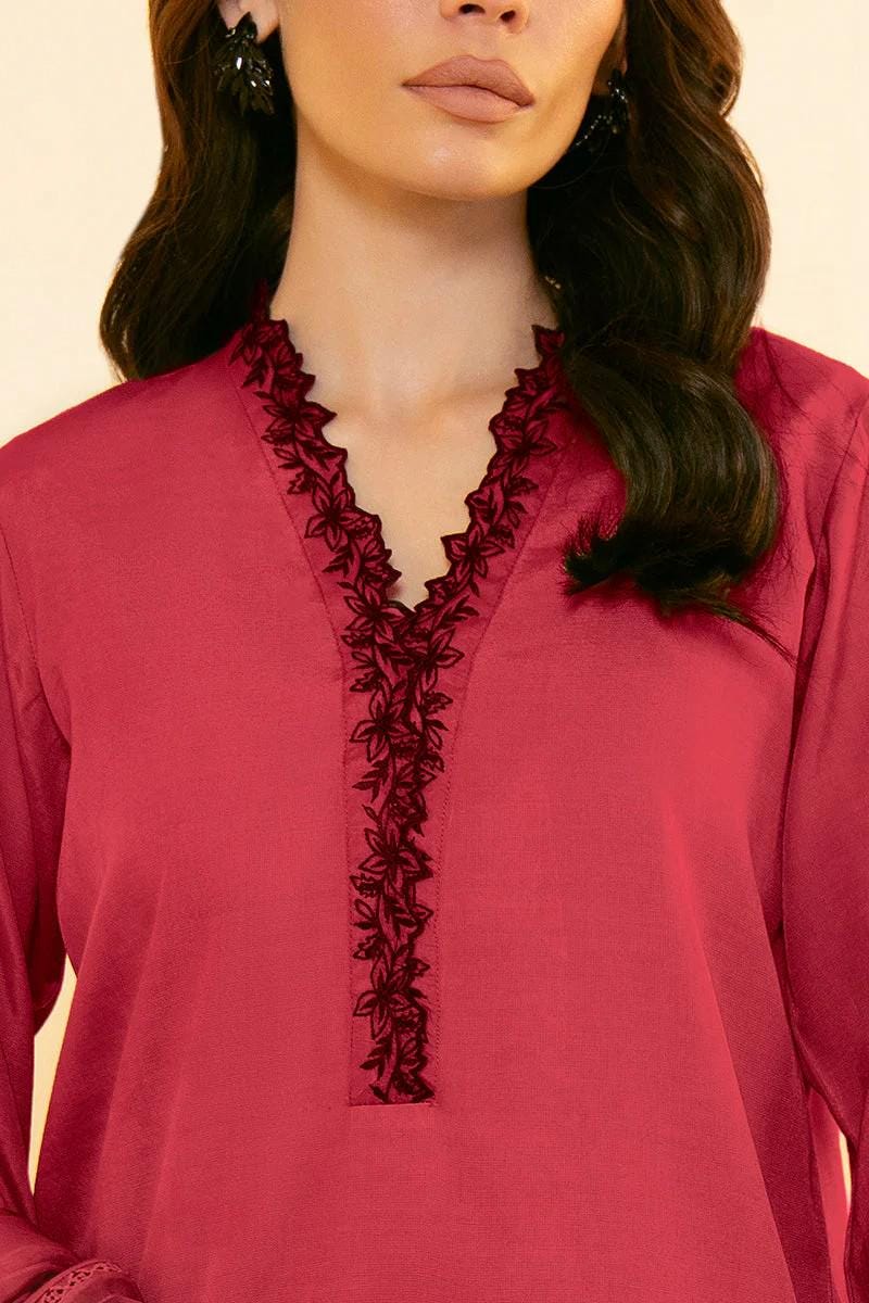 3 piece - Designer Brand Farshi Embroidered Shalwar Suit -  Top, Bottom & Dupatta