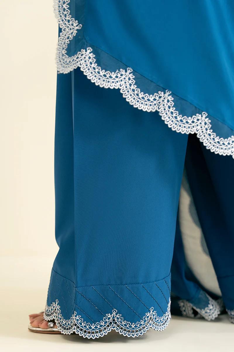 3 piece - Designer Brand Farshi Embroidered Shalwar Suit -  Top, Bottom & Dupatta