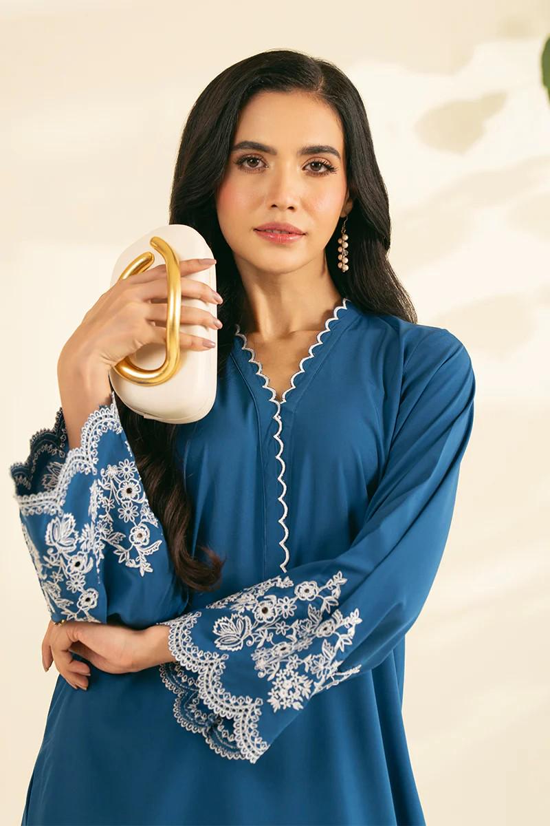 3 piece - Designer Brand Farshi Embroidered Shalwar Suit -  Top, Bottom & Dupatta